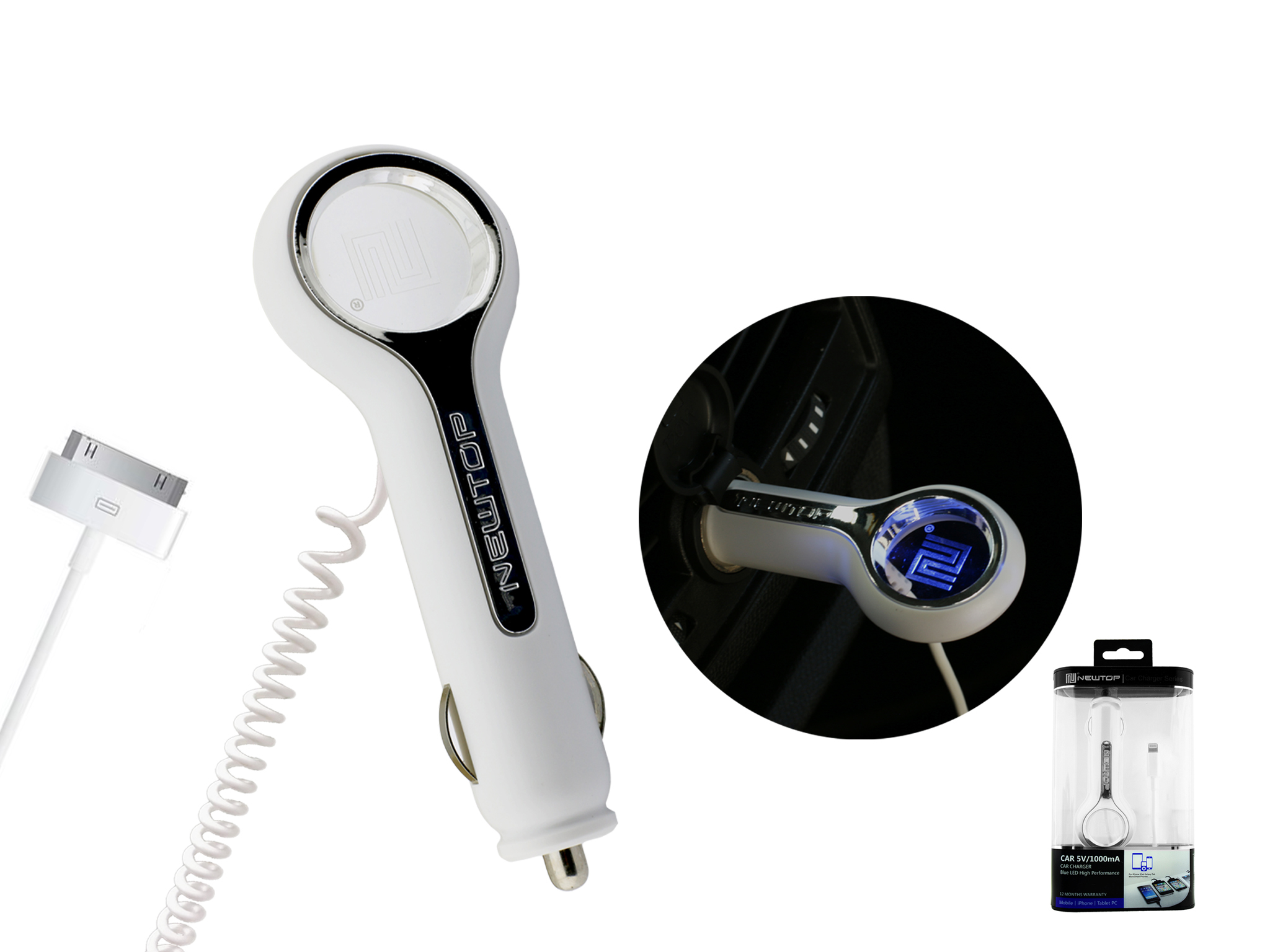 NEWTOP LED CAR CHARGER IPHONE 4G-4S