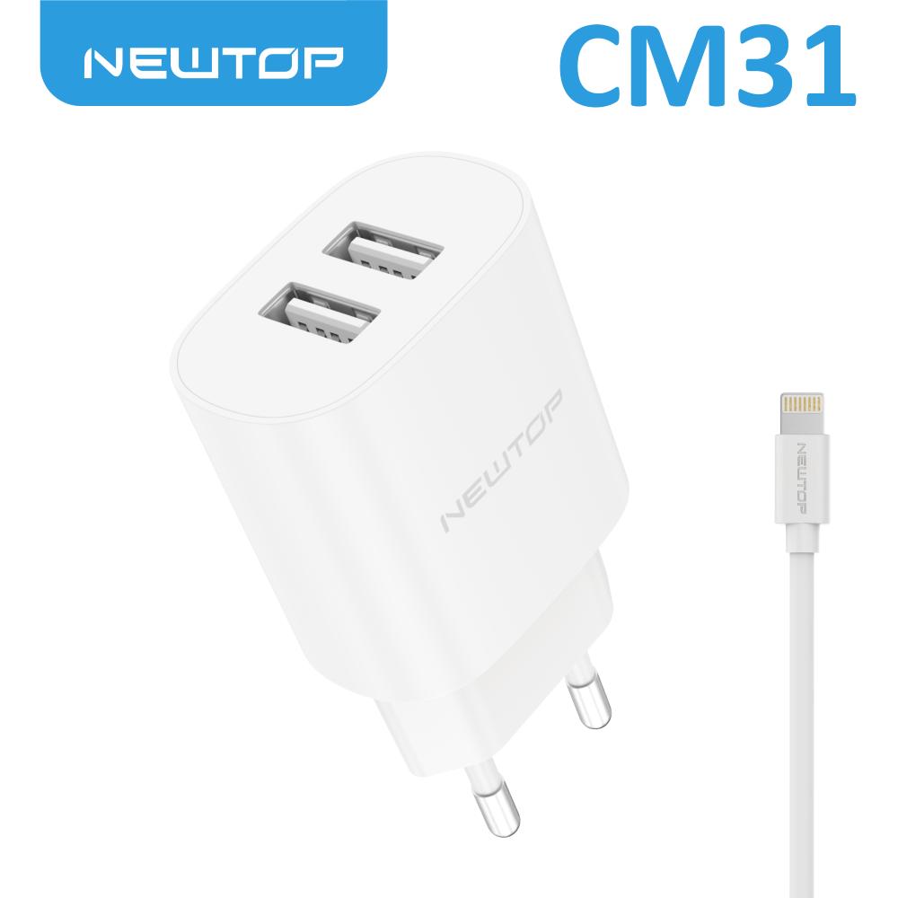 NEWTOP CM31 BASIC CARICATORE DA MURO 2 USB …