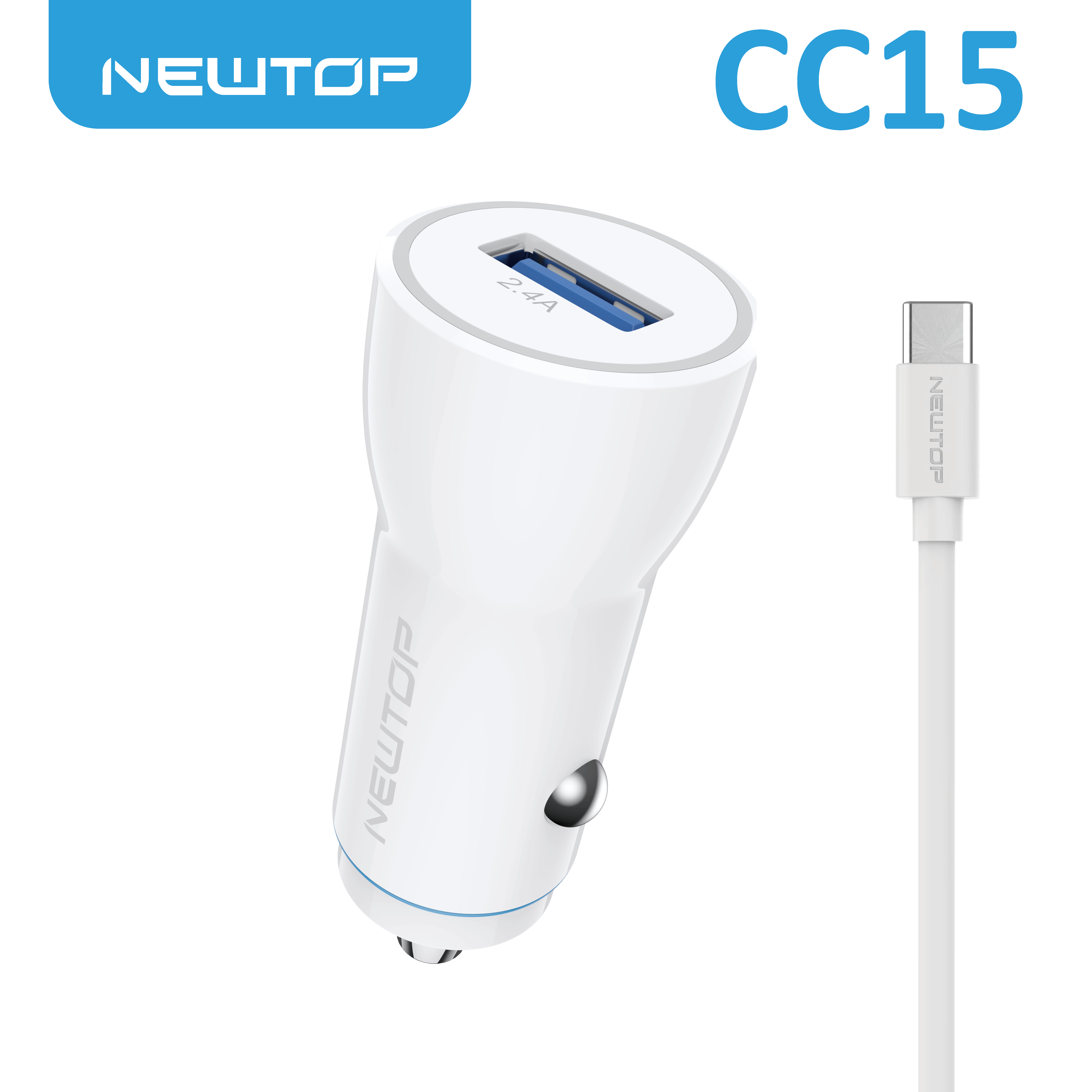 NEWTOP CC15 CARICATORE DA MACCHINA 1USB 2.4A CON …