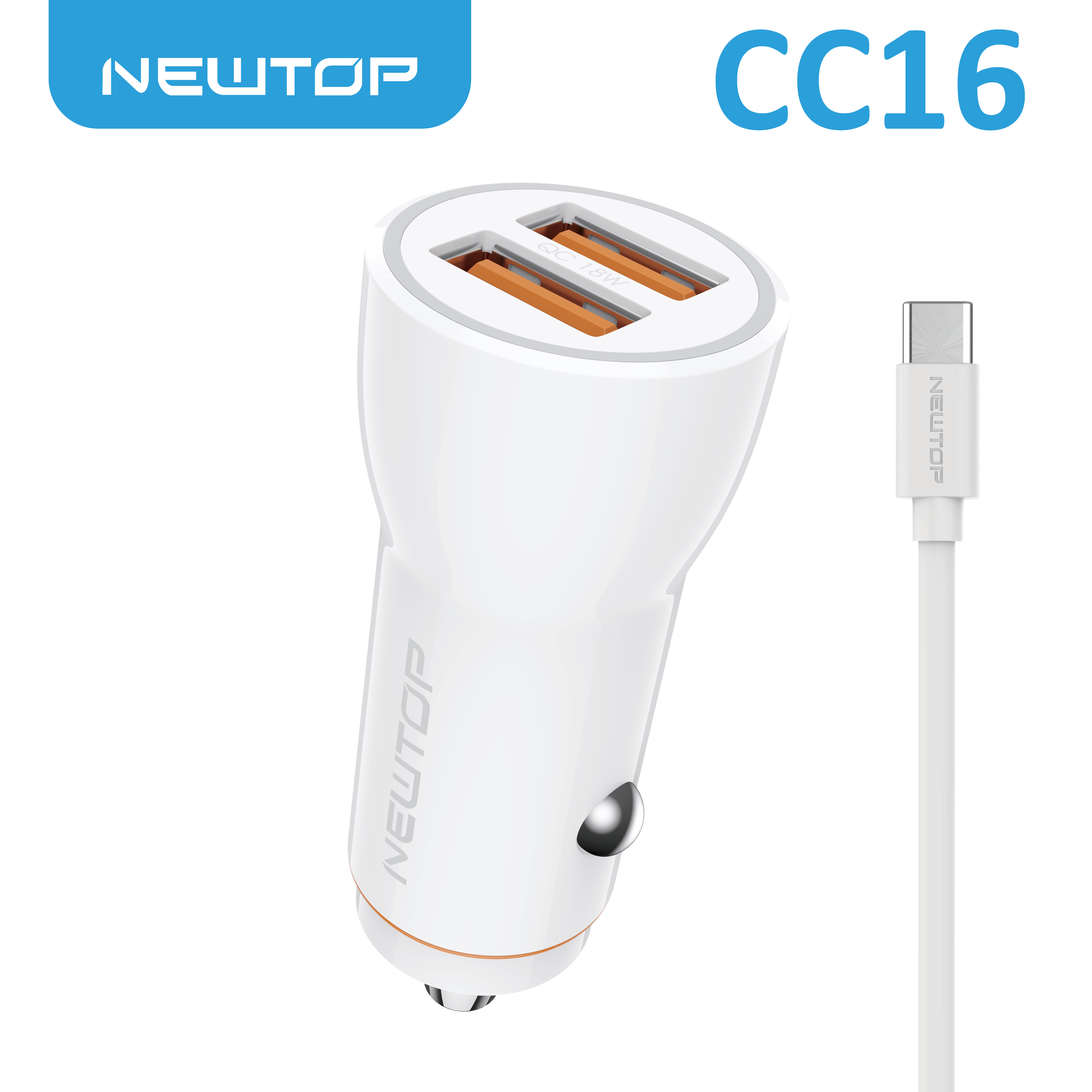 NEWTOP CC16 CARICATORE DA MACCHINA 2QC 18W+18W CON …