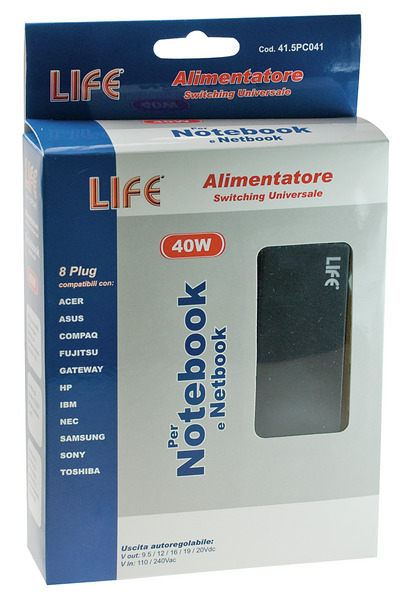 LIFE ALIMENTATORE UNIVERSALE NOTEBOOK 9.5-20V AUTO 8 PLUGS …