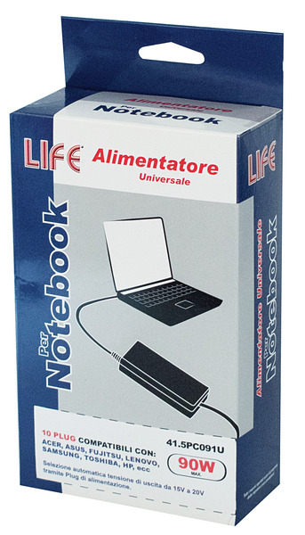 LIFE ALIMENTATORE UNIVERSALE NOTEBOOK 15-20V MANUALE 10 PLUGS …