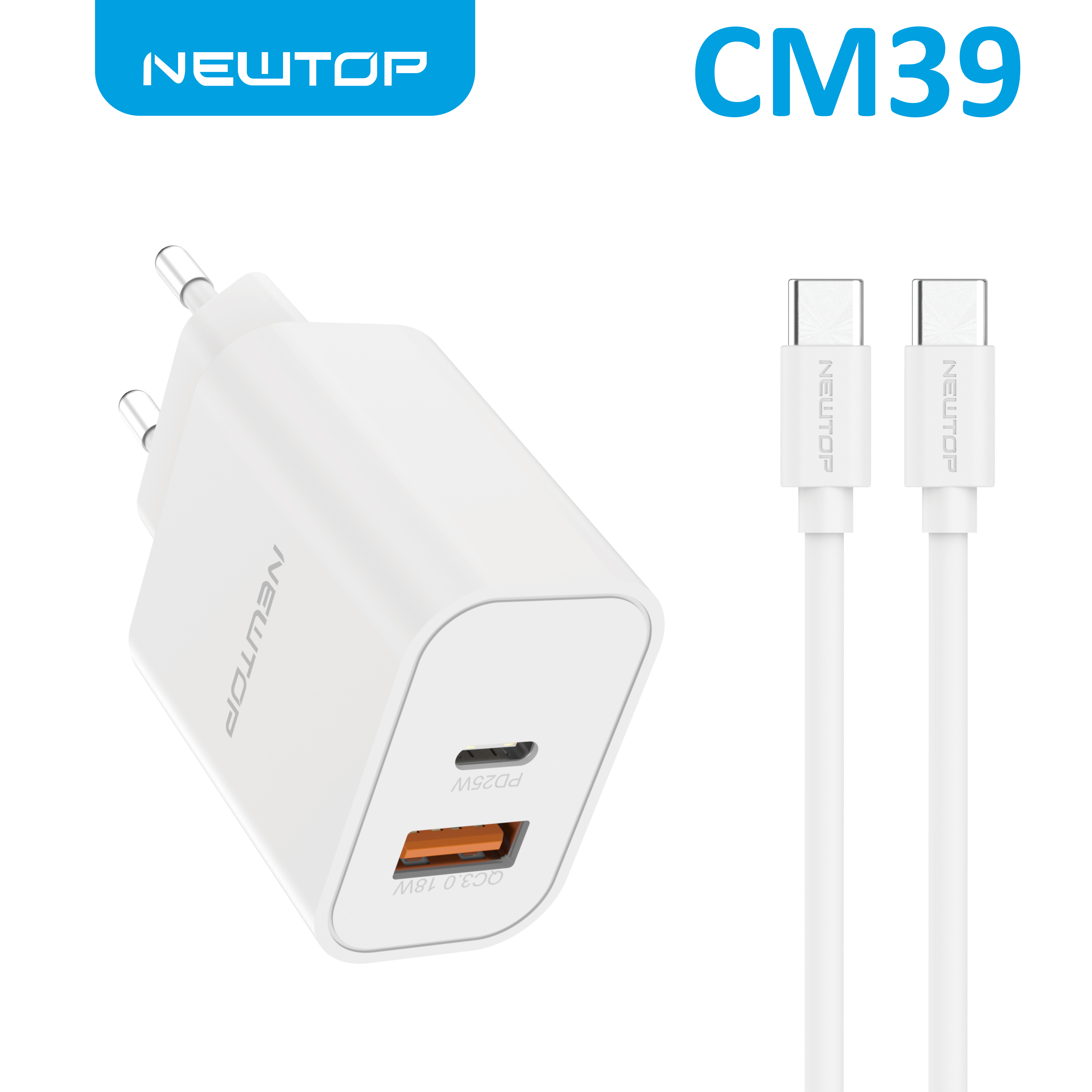 NEWTOP CM39 CARICATORE 25W QC3.0 + PD CON …