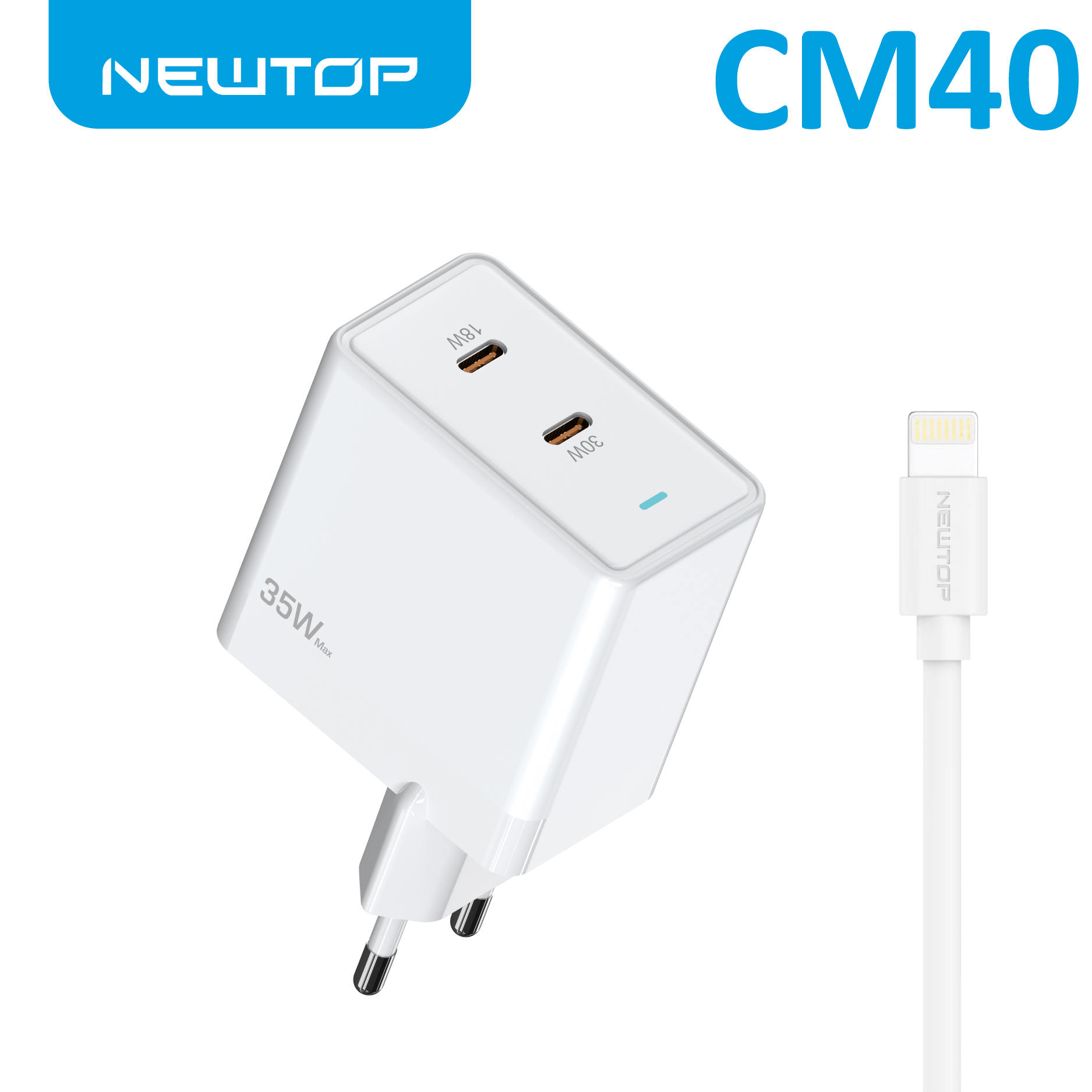 NEWTOP CM40 CARICATORE 2 PD 35W CON CAVO …