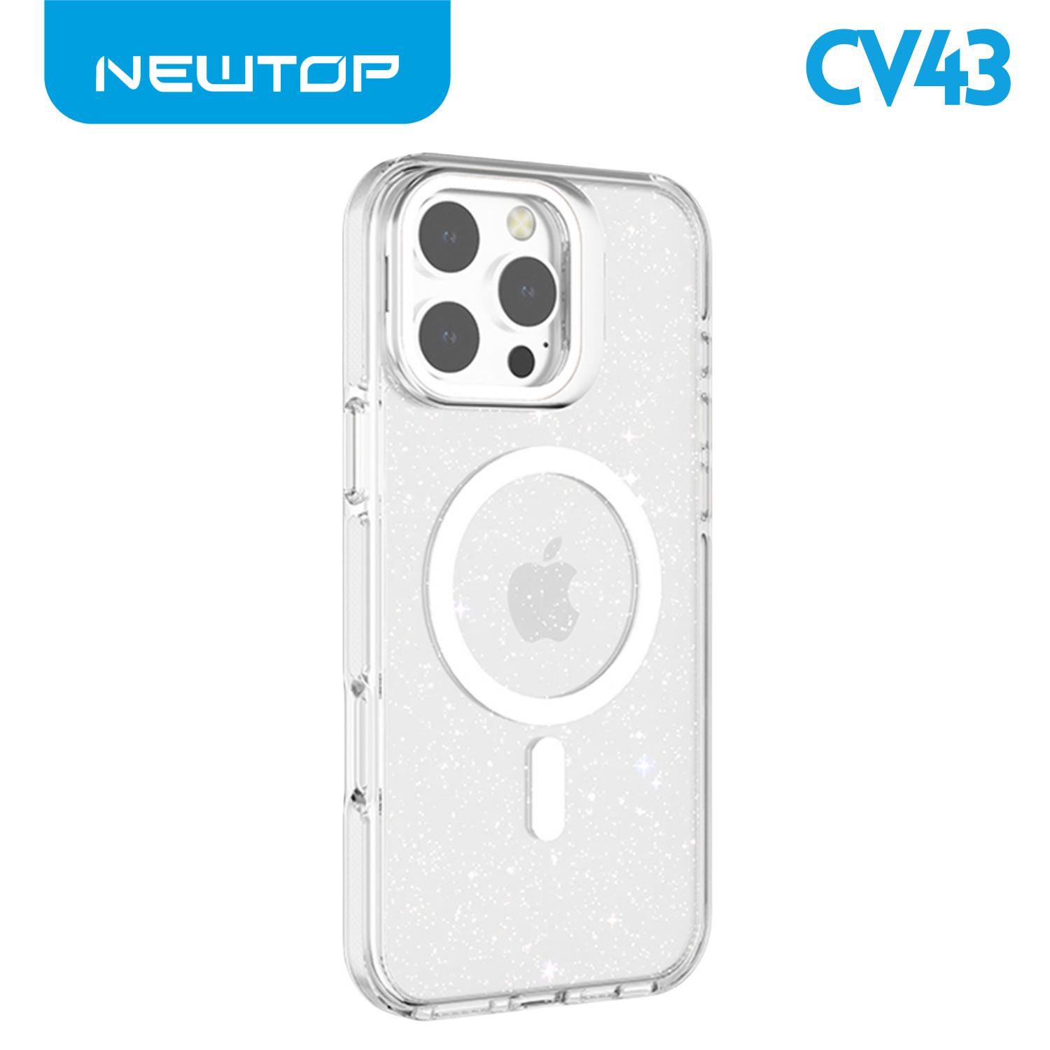 NEWTOP CV43-09 SUPPORTO CON GLITTER IPHONE 16 PRO …