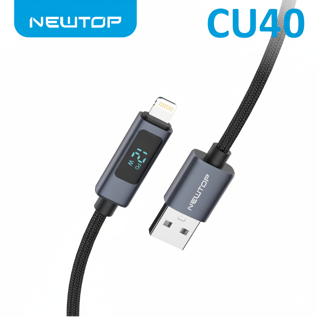 NEWTOP CU40 CAVO USB/LIGHTNING 100CM CON DISPLAY A …