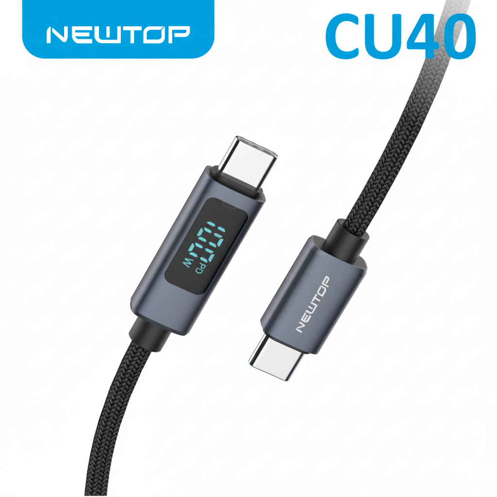 NEWTOP CU40 100W CAVO TYPE-C/TYPE-C 100CM CON DISPLAY …