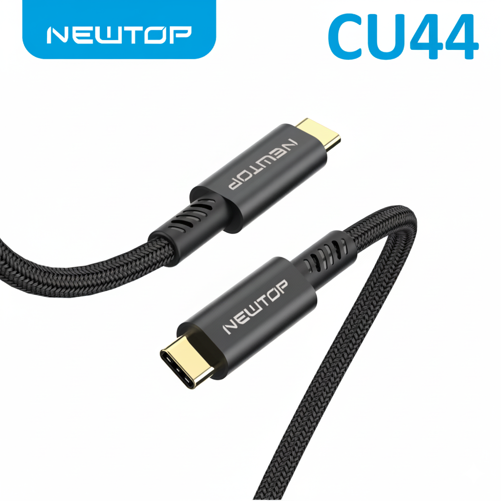 NEWTOP CU44 100W PD3.0 CAVO NYLON TYPE-C/TYPE-C 4K/20GB …