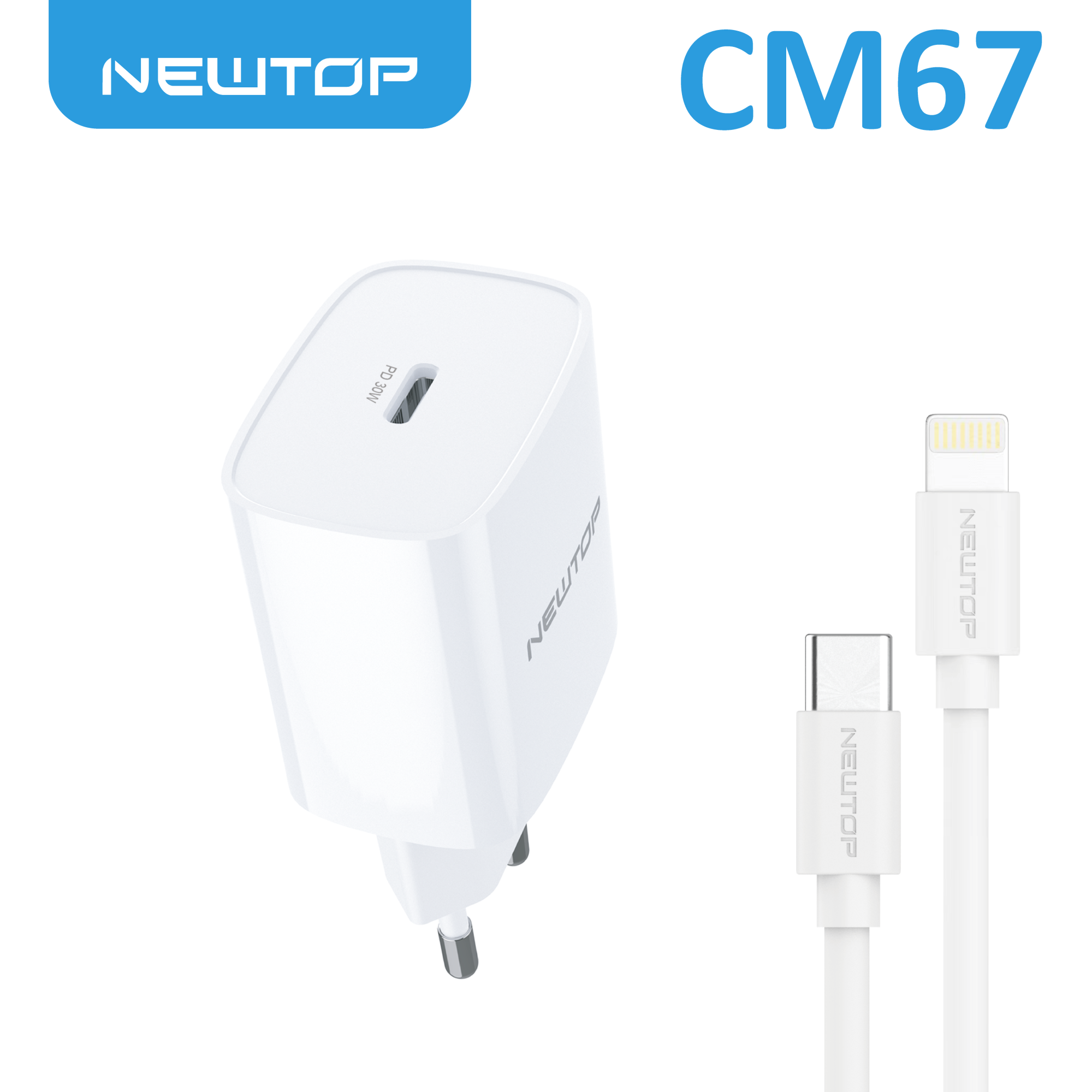 NEWTOP CM67 CARICATORE DA MURO PD 30W CON …
