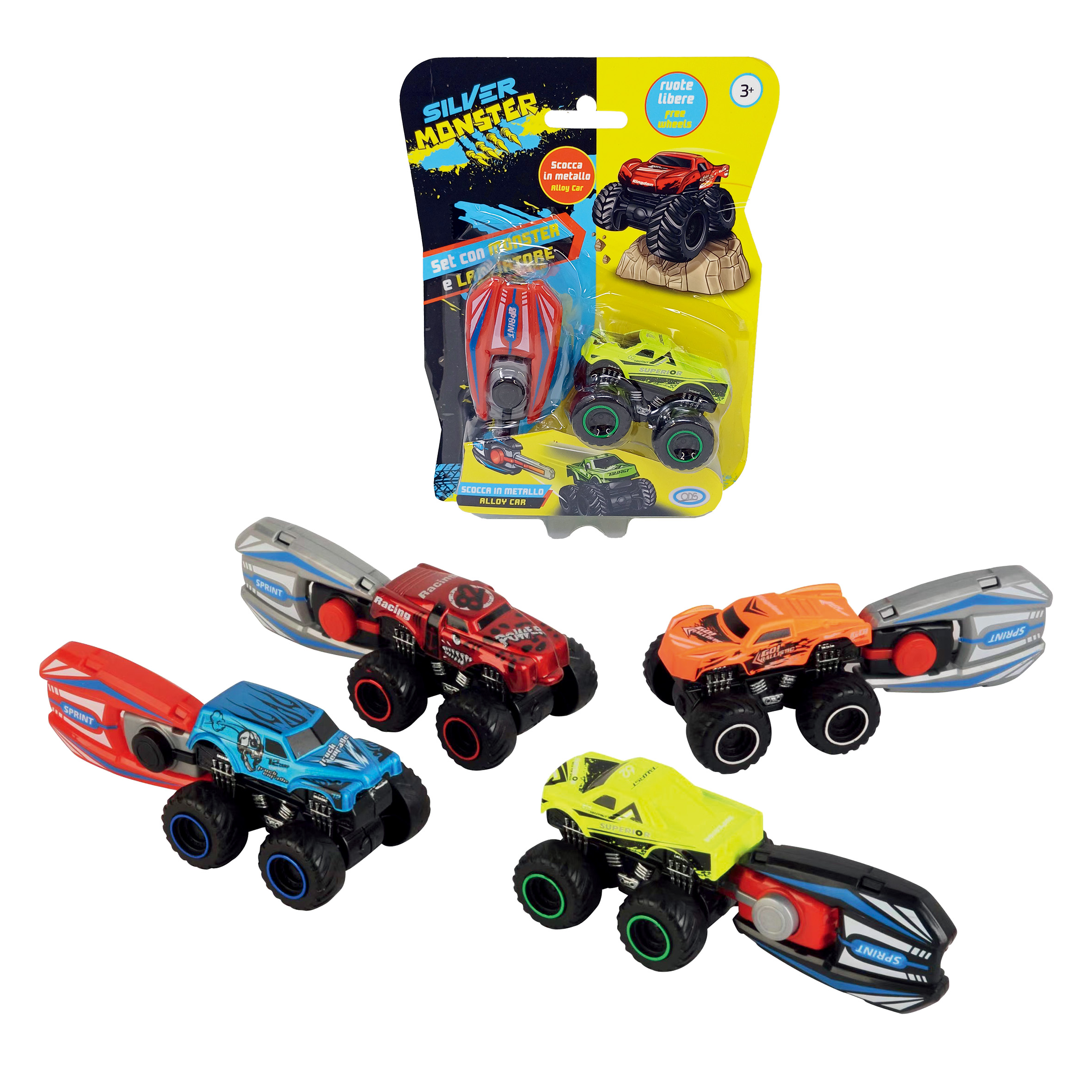 Silver Monster - Set Auto con lanciatore monster …