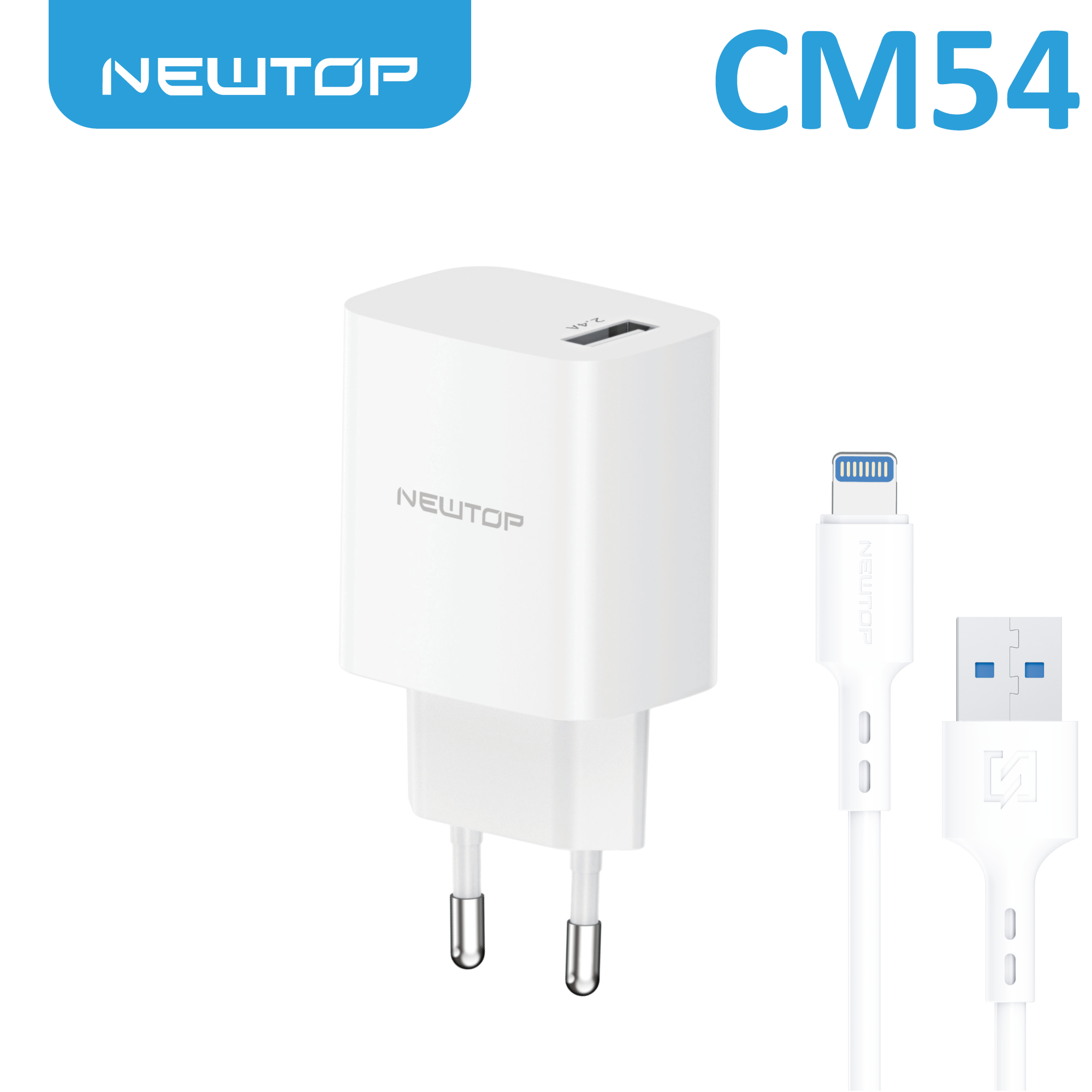 NEWTOP CM54 CARICATORE DA MURO 1USB 5V 2.4A …