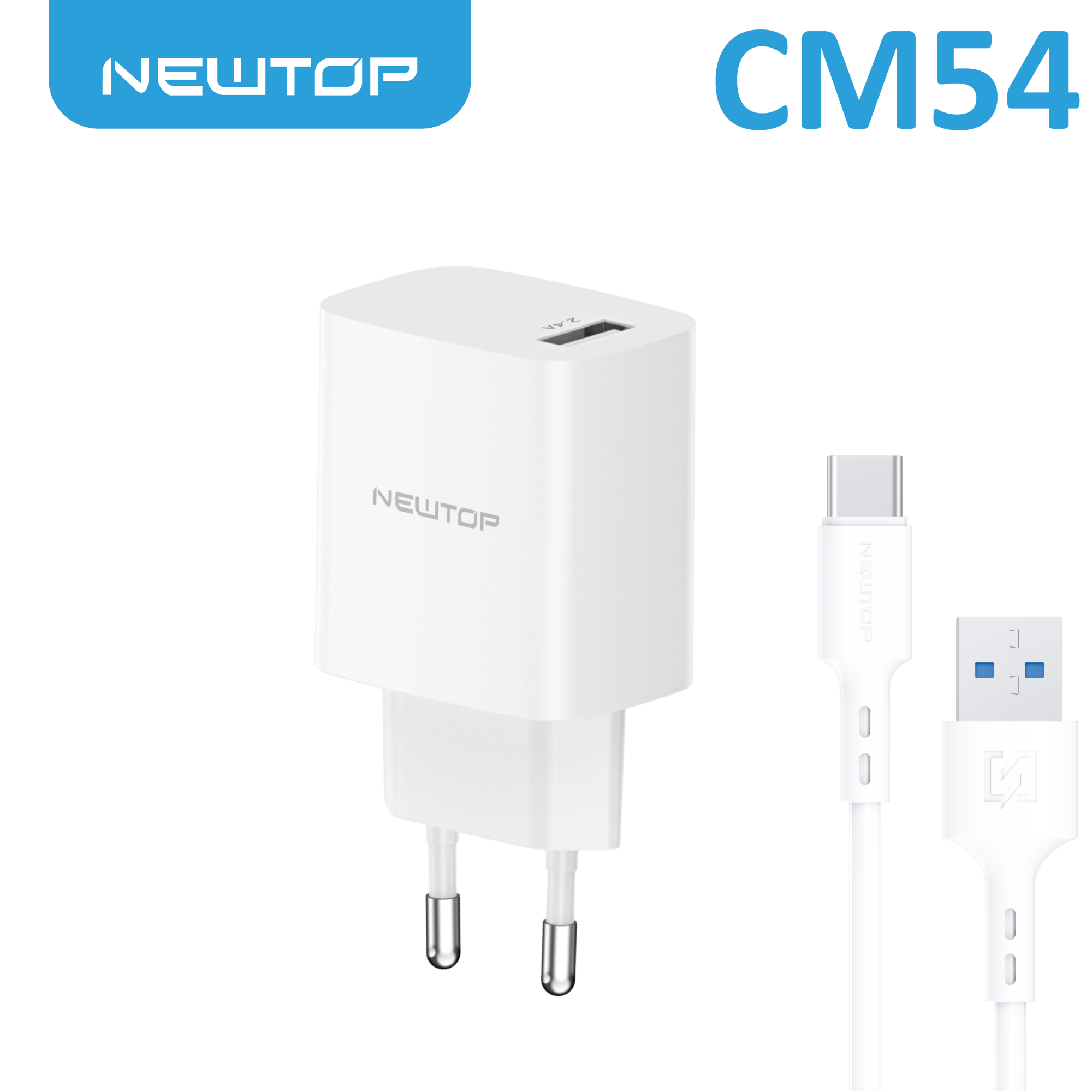 NEWTOP CM54 CARICATORE DA MURO 1USB 5V 2.4A …