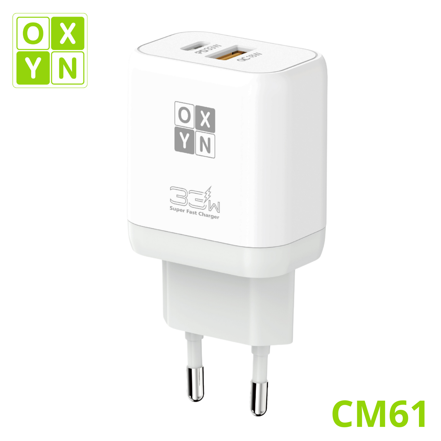 OXYN CM61 CARICATORE DA MURO USB-A + PD …