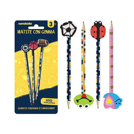 MONIKIDS CREATIVE - MATITE CON GOMMA 3 PZ …