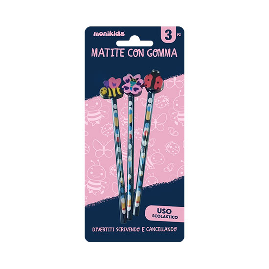 MONIKIDS CREATIVE - MATITE CON GOMMA 3 PZ …