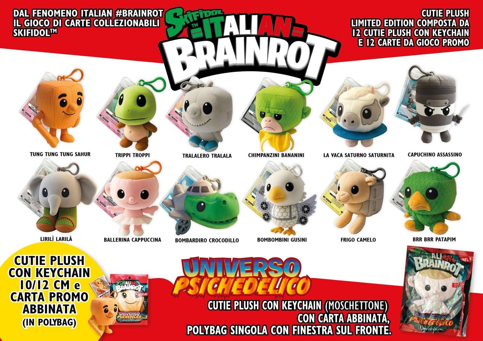 SKIFIDOL - ITALIAN BRAINROT PELUCHE PORTACHIAVI 10/12CM IN …