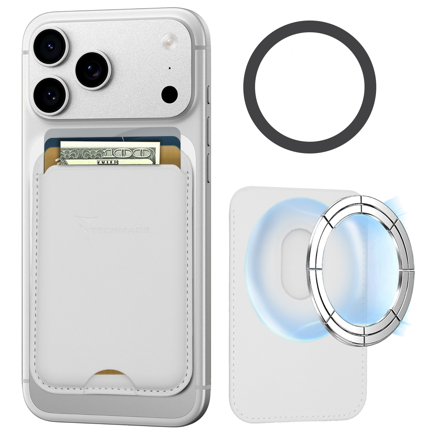 TECHMADE SMART WALLET SLIM DESIGN MAGNETIC 3 CARTE …