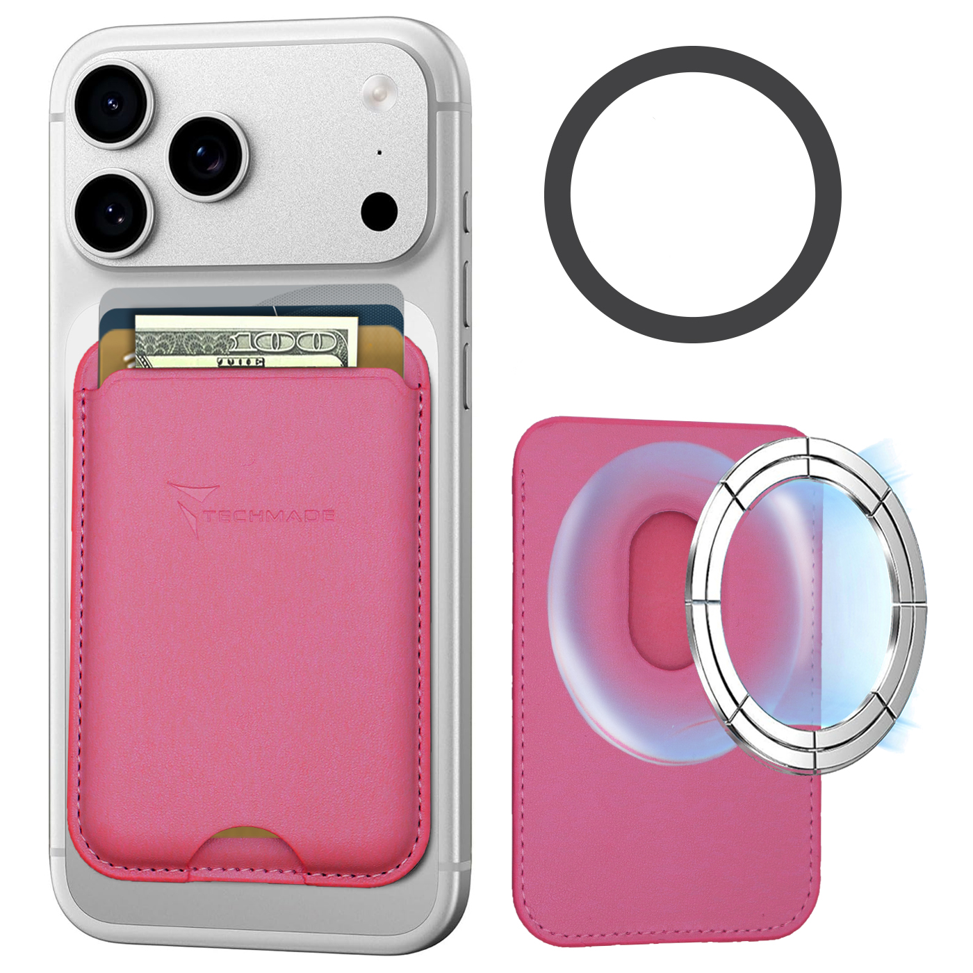 TECHMADE SMART WALLET SLIM DESIGN MAGNETIC 3 CARTE …