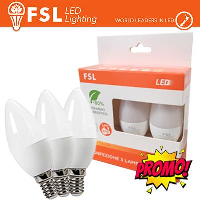Lampada Oliva E14: Confezione PROMO 3PACK - 6W …