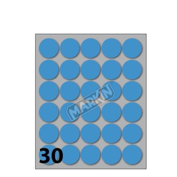 MARKIN ETICHETTE ADESIVE ROTONDE 22 mm BLU CONF …