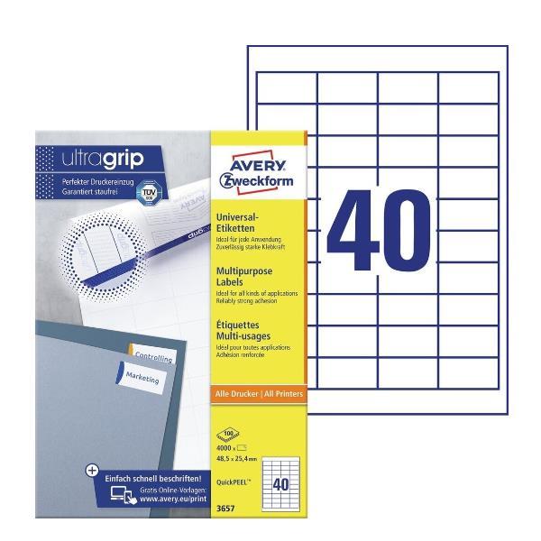 Avery - Bianco - 48.5 x 25.4 mm …