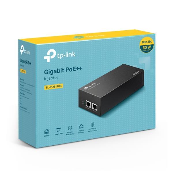 TP-LINK TL-POE170S POE++ INJECTOR ADAPTER 1 X 10/100/1000BASE-T …