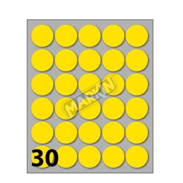 MARKIN ETICHETTE ADESIVE ROTONDE DIAMETRO 22 mm GIALLO …