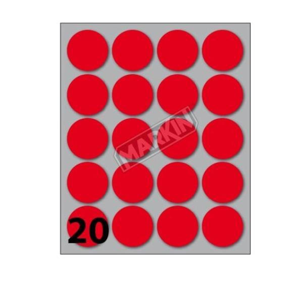 MARKIN ETICHETTE ADESIVE ROTONDE DIAMETRO 27 mm ROSSO …