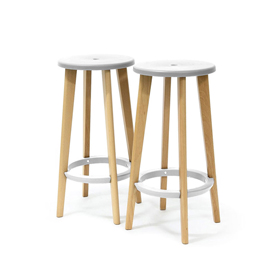 Sgabello Woody - bianco - Paperflow - set …