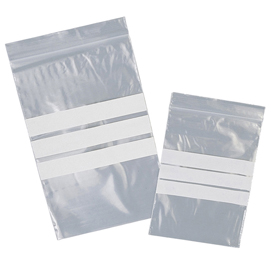 Sacchetto zip - con bande scrivibili e foro …