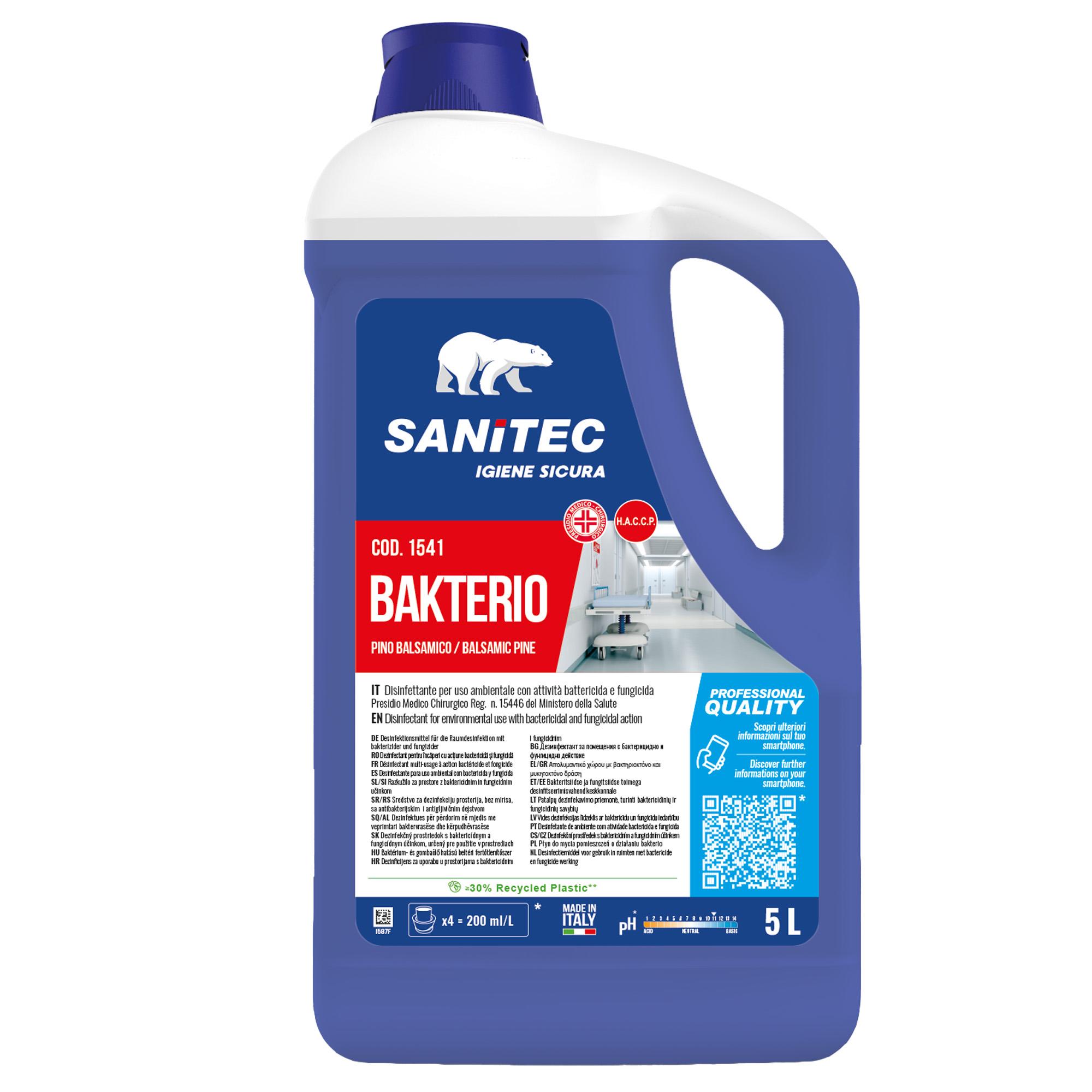 Detergente disinfettante Bakterio - 5 L - pino …