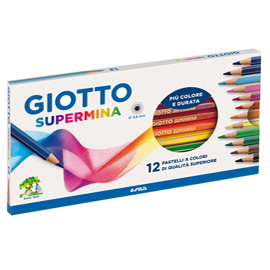 GIOTTO SUPERMINA PASTELLI 3.8mm COLORI ASSORTITI CONF 12 …