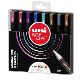 Astuccio 8 marcatore Uni Posca PC5M p.media 1,8-2,5mm …