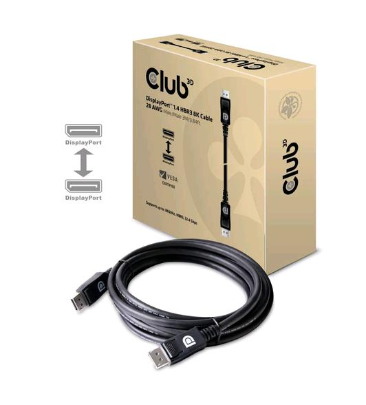 CLUB3D CAVO DISPLAYPORT 1.4 HBR3 MASCHIO/MASCHIO 3MT 8K …