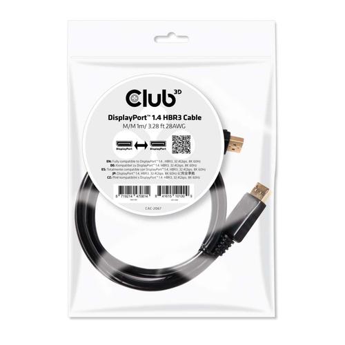 CLUB3D CAVO DISPLAYPORT 1.4 HBR3 MASCHIO/MASCHIO 1MT 8K …